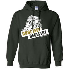 Gobi Jeep Registry white logo G185 Gildan Pullover Hoodie 8 oz.