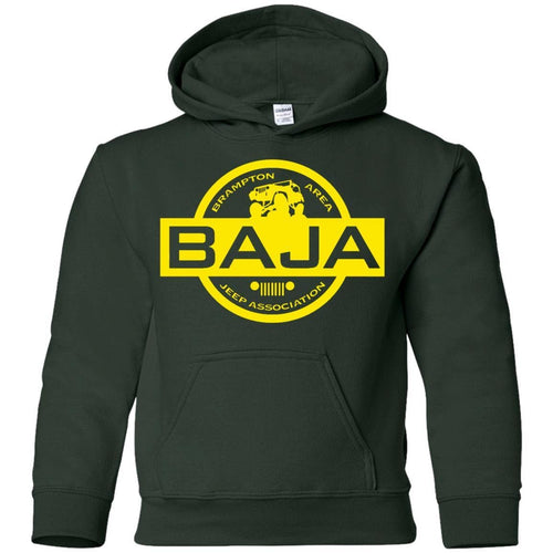 BAJA yellow logo G185B Gildan Youth Pullover Hoodie